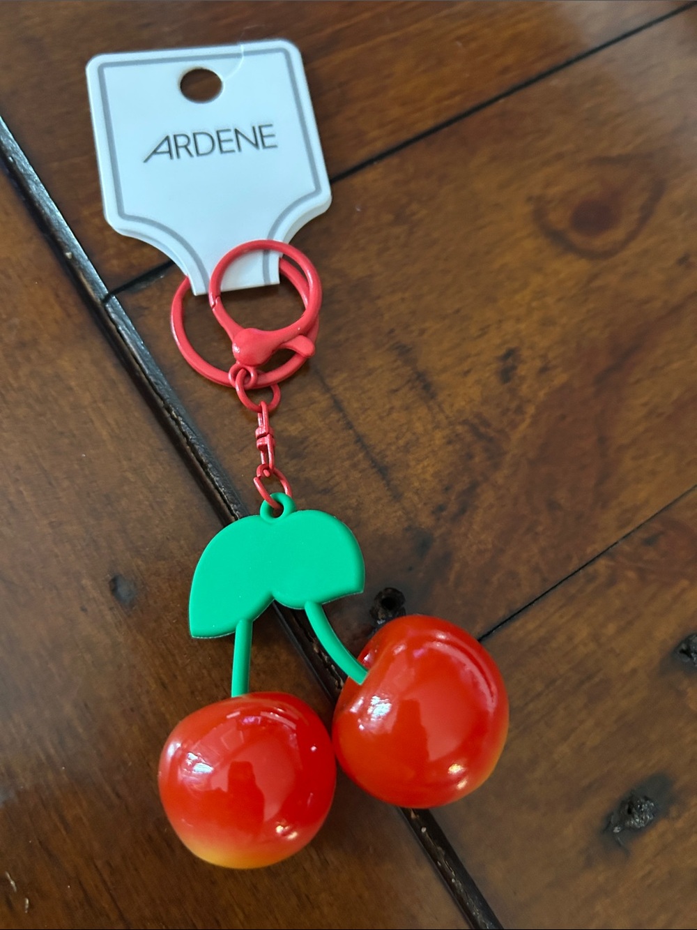 Ardene Cherry Keychain - Red & Green